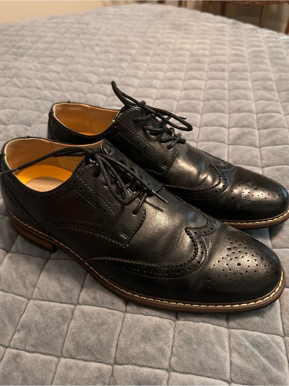 Men's Black Wingtip Brogue Dress Shoes Mix No. 6 size 9
